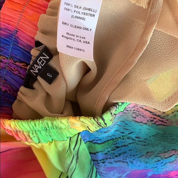 Naven 100% silk tie dieprint🌈miniskaterskirtsizeS - Picture 3 of 3